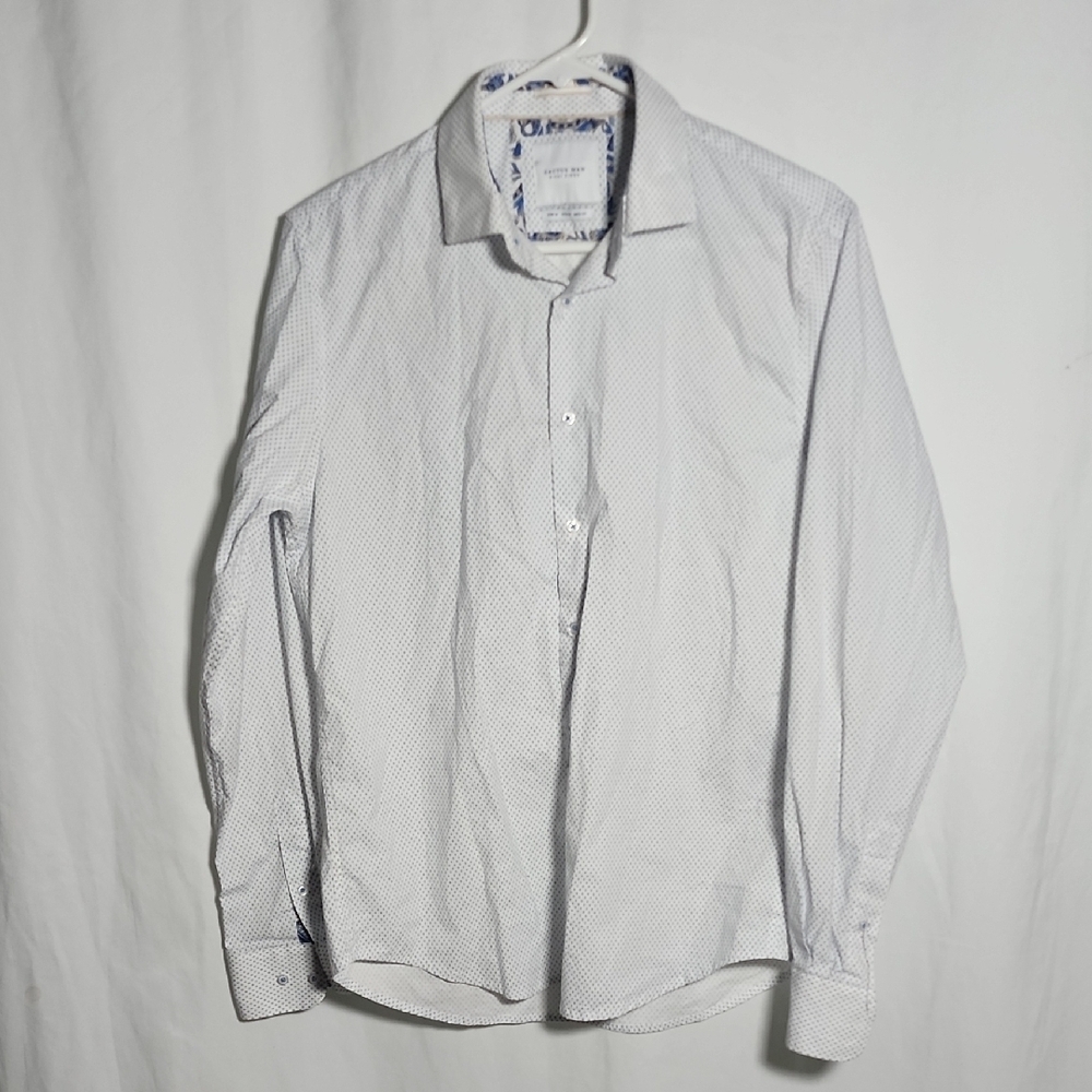 Cactus Men's White Patterned Dress Shirt